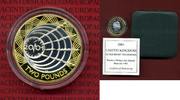 England UK Great Britain Grossbritannien 2 PFUND Silber England 2 Pfund 2001 Silber teilvergoldet PP Marconi Funk über Atlantik Picture