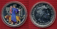 England Großbritannien UK 2 Pfund, Pounds Britannia England 2 Pounds Britannia 2001 Farbmünze prfr. 1 Unze Silber in Kapsel Picture