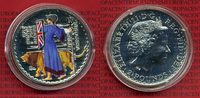 England Großbritannien UK 2 Pfund, Pounds Britannia England 2 Pounds Britannia 2001 Farbmünze prfr. 1 Unze Silber in Kapsel Picture