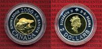 Kanada Canada 2 Dollar Silber mit Teilvergoldung Kanada 2 Dollar teilvergoldet Polarbär Silber 2000 Picture