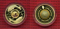 Cook Islands 1 Dollar Edelsteine Zodiac Sternzeichen Cook Islands 1 Dollar Sternzeichen Fische mit Edelsteinen vergoldet PP Picture