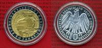 Bundesrepublik Deutschland 10 DM Silbermünze mit Goldapplikation 10 DM 2001, 50 Jahre Bundesverfassungsgericht, teilvergoldet Picture