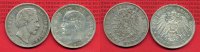 Bayern, Bavaria Kingdom, German Empire 2 x 5 Mark Silbermünze Kursmünze Bayern 2 x 5 Mark Lot Ludwig II. 1876 D und König Otto 1902 D jeweils in Kapsel Picture