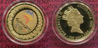 Australien Australia 100 Dollars Goldmünze Australien 100 Dollars Gold 2000 Oly Sydney, Farbmünze Symbol Picture