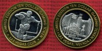 USA, Las Vegas 10 $ Casino Token Las Vegas 10 Dollar Casino Token, Las Vegas Club - Opa mit Football Picture