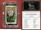 Demokratische Republik Kongo 10 Francs Kongo Farbmünze Kongo 10 Francs 2001 - La Vie En Rose - Illusions - rechteckige Münze, Blume Picture