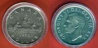 Kanada, Canada 1 Dollar Silber Kursmünze Kanu Georg VI. -