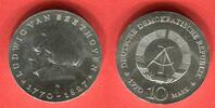 DDR Deutsche Demokratische Republik 10 Mark Silbergedenkmünze 200. Geburtstag Ludwig van Beethoven -