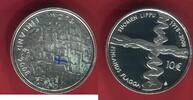 Finnland 10 Euro Silbermünze 2008 90 Jahre finnische Flagge (teilcoloriert) proof in capsule