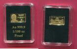 Deutschland BRD Goldbarren Kanzler und Präsidenten - Kurt Georg Kiesinger (1/100 oz) -
