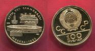 Russland, Russia, UDSSR, USSR 100 Rubel Gold 1/2 Unze Moskau Olympiade 1980 Lenin Stadion -