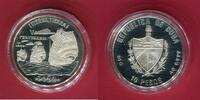 Kuba 10 Pesos Silber Kolumbusflotte - Tierra,Tierra ! -