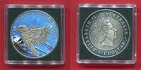 Australien 1 Dollar Silber Kookaburra (1 oz, m. Farbauflage, sehr selten / very rare) -
