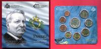 San Marino KMS 8,88 mit 5 Euro Silbermünze Kursmünzensatz 1 Cent bis 5 Euro, 9 Münzen, Giovanni Pascoli ital. Dichter -