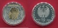 Deutschland, BRD 10 Euro Silber Konrad Zuse 1910-1995 (m. Goldapplikation) -