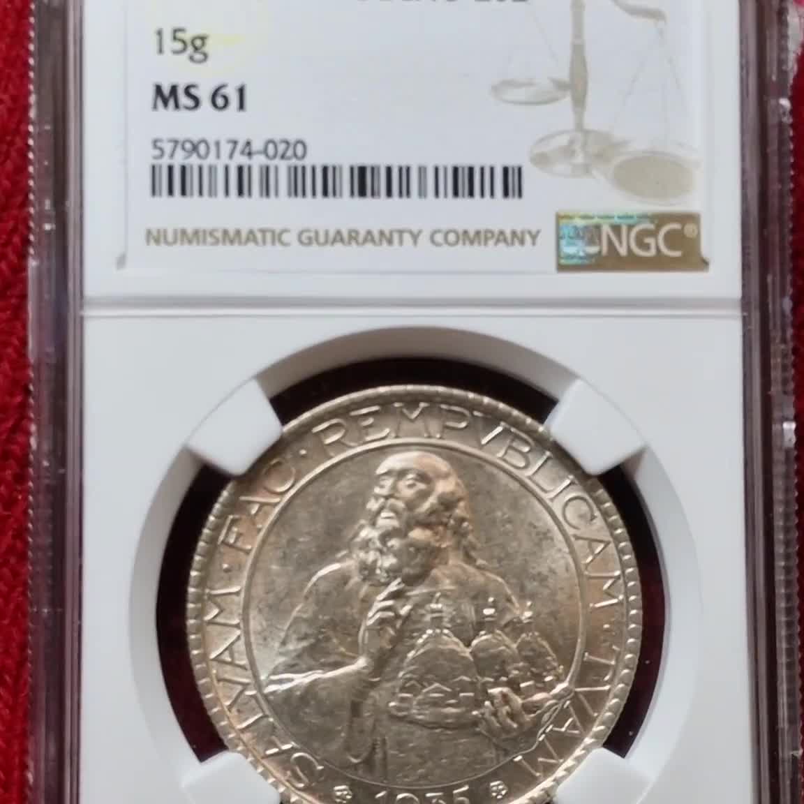San Marino 20 Lire 1935 R Nice Luster NGC MS 61 | MA-Shops