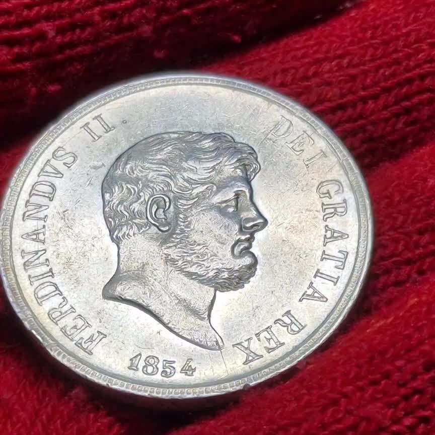 1854年 イタリア ナポリ フェルディナンド2世 20 Grana銀貨