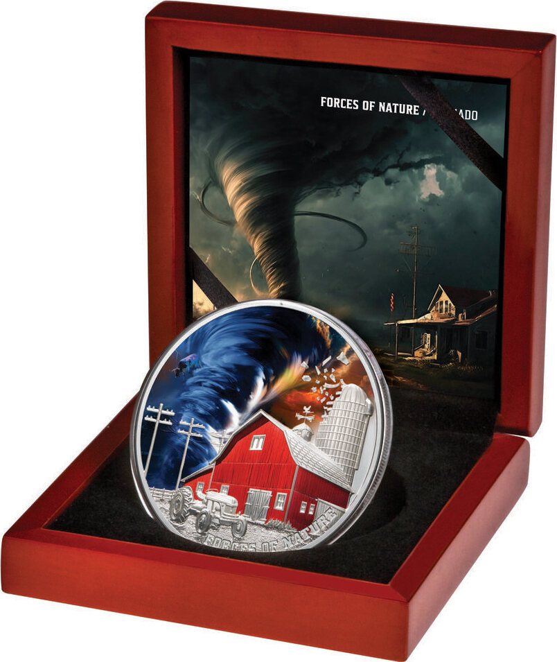 5 Dollars TORNADO Forces of Nature 2 Oz Silver Coin 5$ Niue 2024 Proof ...