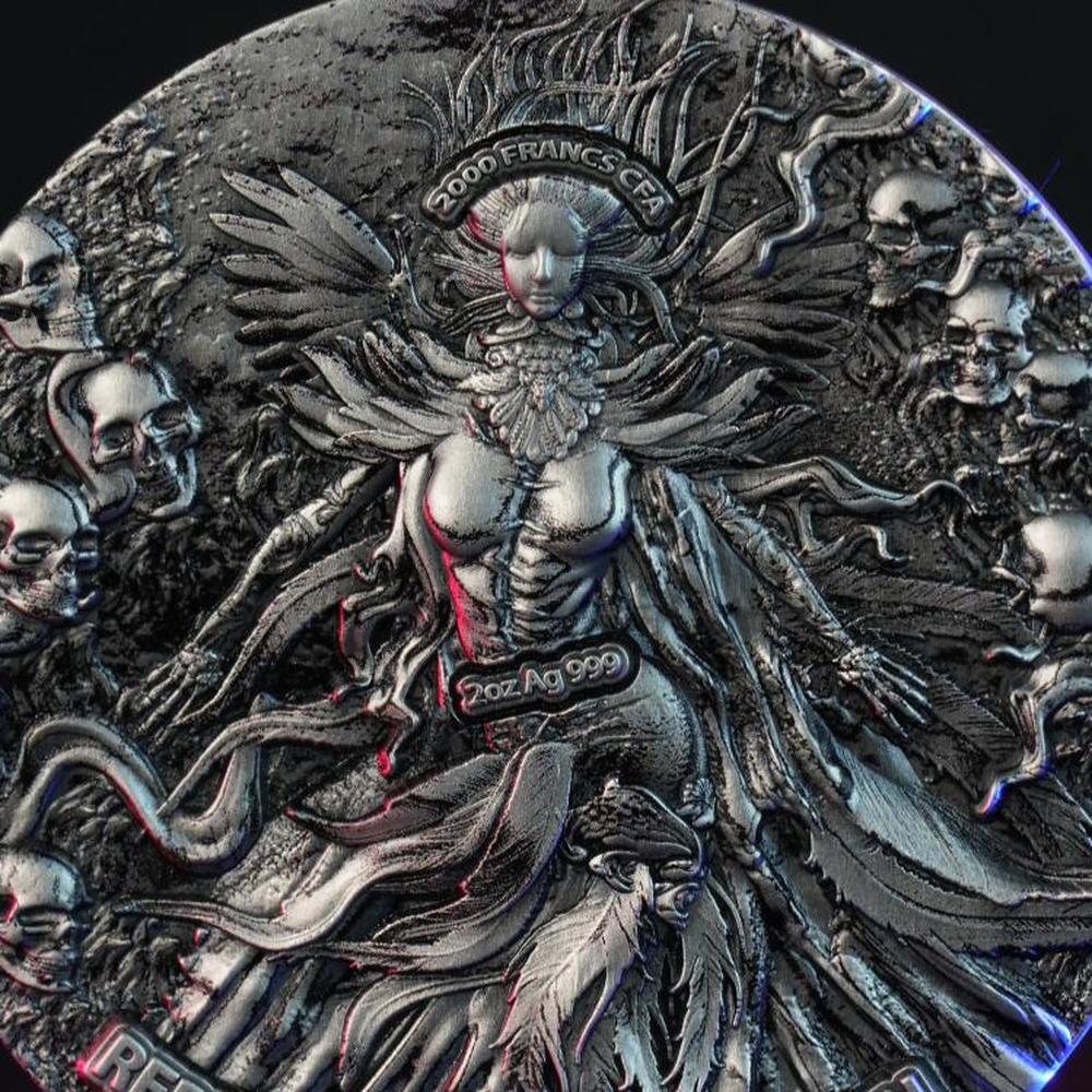 BONE DEMON 2 Oz Silver Coin 2000 Francs Cameroon 2025