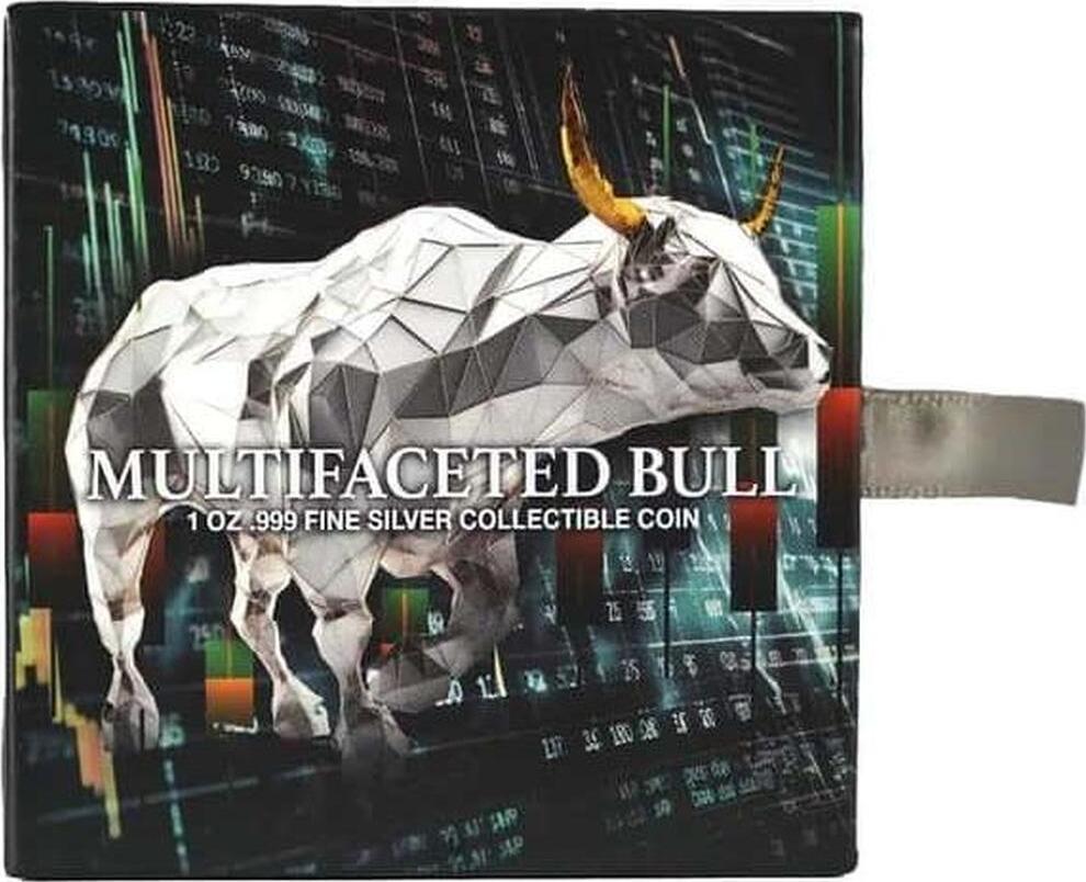 BULL MULTIFACETED 1 Oz Silver Coin 5000 Francs Chad 2024 Antique Finish |  MA-Shops