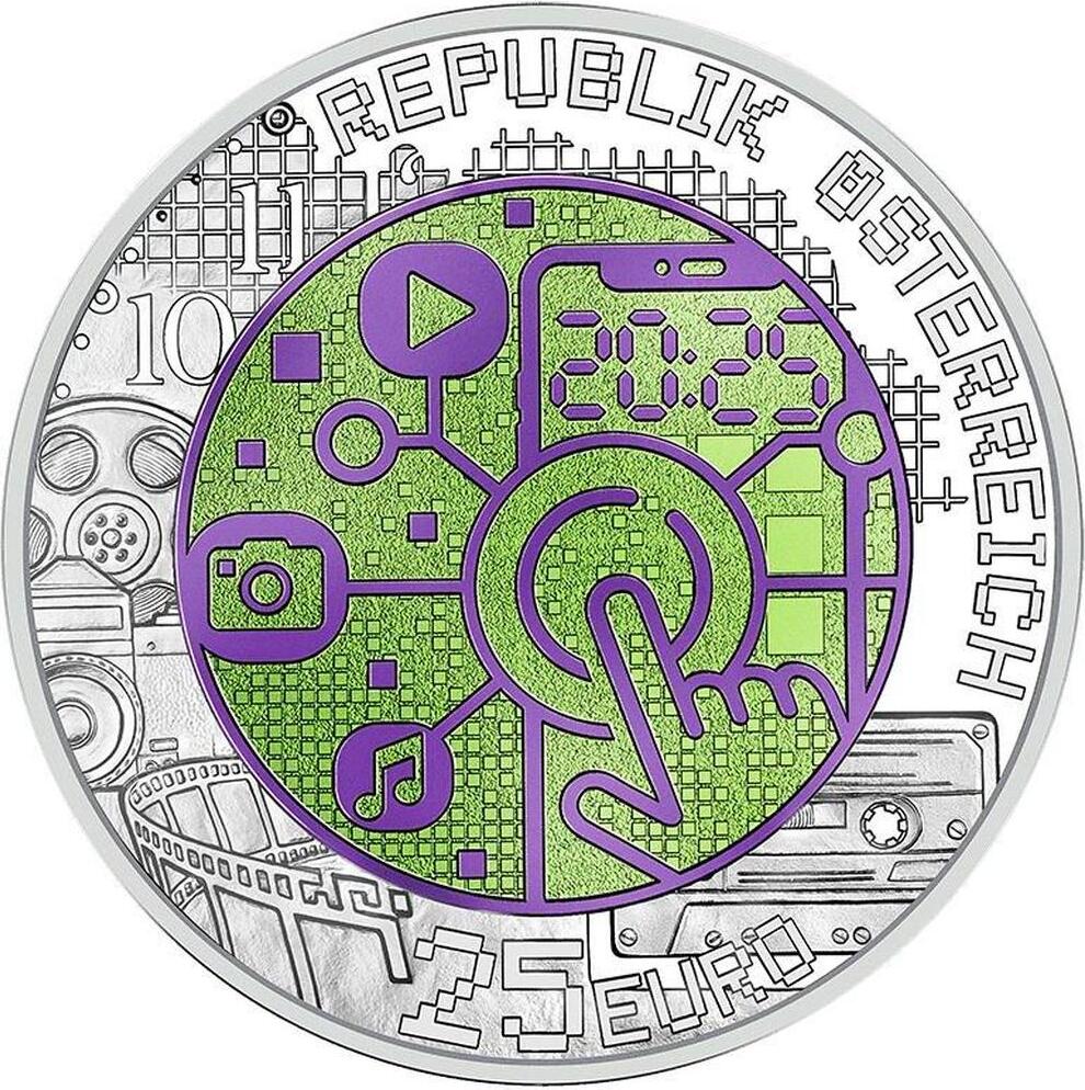 25 Euro DIGITALISATION Niobium Set 1x Crypto Stamp 1x Silver Coin 25€ Euro  Austria 2025 BU - Brilliant Uncirculated | MA-Shops