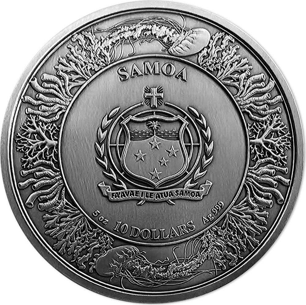 10 Dollars ATLANTIS 5 Oz Silver Coin 10$ Samoa 2025 Antique Finish |  MA-Shops
