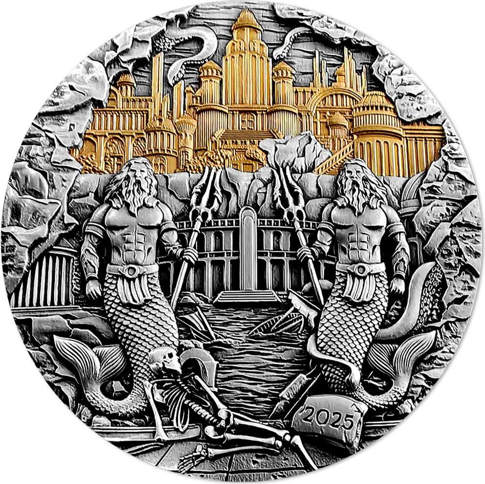 10 Dollars ATLANTIS 5 Oz Silver Coin 10$ Samoa 2025 Antique Finish |  MA-Shops