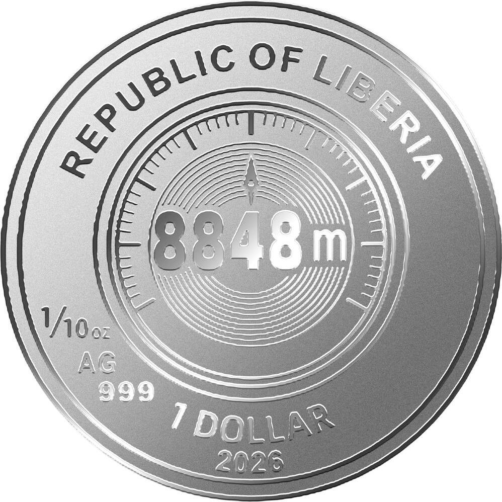 1 Dollar MOUNT EVEREST 1/10 Oz Silver Coin 1$ Liberia 2026 | MA-Shops