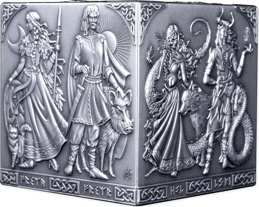 NORSE GODS 3D Cube 1 Kg Kilo Silver Coin 500 Francs Burundi 2026