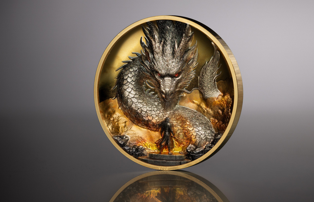 25 Dollars THUNDER DRAGON Gilded 5 Oz Silver Coin 25$ Cook Islands 2026 ...