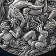 THE BACCHANALIA Celestial Beauty 5 Oz Silver Coin 5000 Francs Cameroon 2025 Antique Finish