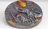 10 Dollars DINOSAUR EXTINCTION Fury of Nature 2 Oz Silver Coin 10$ Palau 2024 Antique Finish