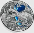 CLASH OF ERAS Jurassic 2 Oz Silver Coin 10000 Francs Chad 2025 Antique Finish