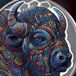 AMERICAN BISON Patterns of the World 2 Oz Silver Coin 2000 Francs Cameroon 2025 Antique Finish