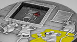 20 Dollars WHEN THE CAT IS AWAY THE MICE WILL PLAY Proverbs 2 Oz Silver Coin 10$ Palau 2020 Antique Finish