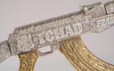 ASSAULT RIFLE Gilded 2 Oz Silver Coin 10000 Francs Chad 2024 Antique Finish