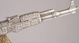 ASSAULT RIFLE Gilded 2 Oz Silver Coin 10000 Francs Chad 2024 Antique Finish