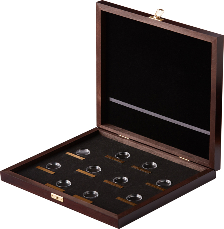 WOODEN CASE Box Queen Beasts Series 1/4 Oz Display 10 Gold Coins Holder