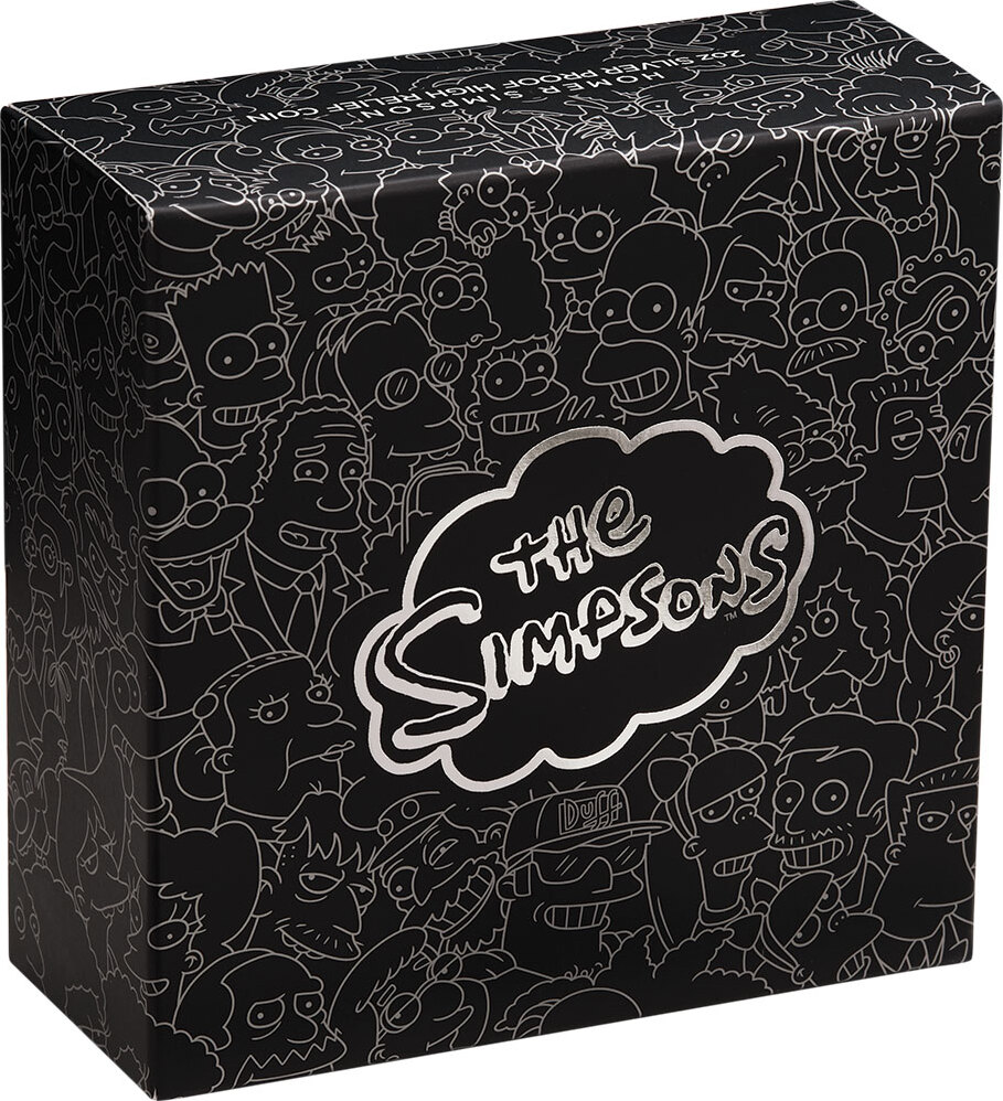 2 Dollars HOMER SIMPSONS 2 Oz Silver Coin 2$ Tuvalu 2021 Proof | MA-Shops