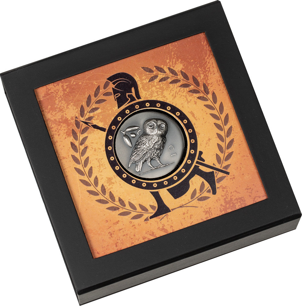 5 Dollars OWL OF ATHENA 1 Oz Silver Coin 5$ Cook Islands 2021 Antique  Finish | MA-Shops