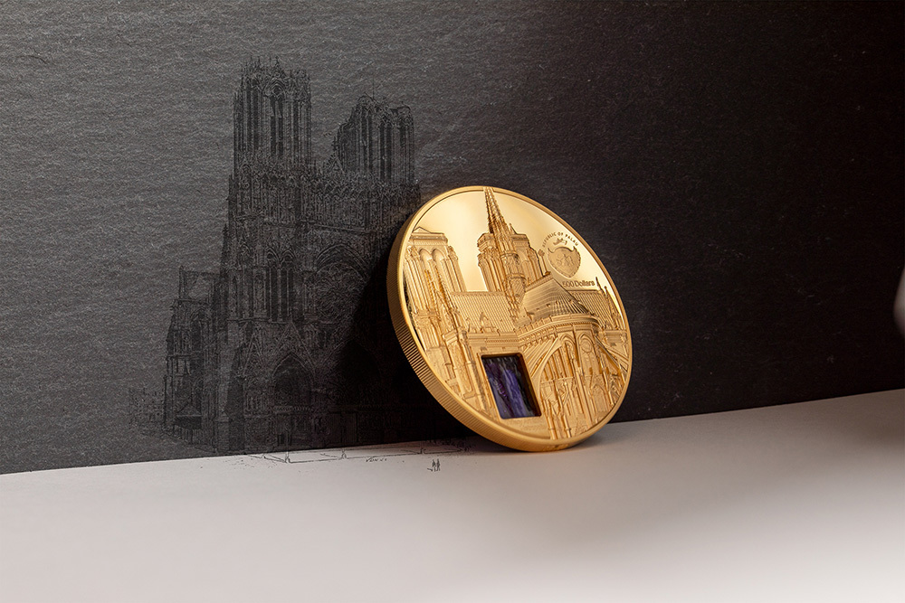 500 Dollars NOTRE DAME DE PARIS Tiffany Art 5 Oz Gold Coin 500