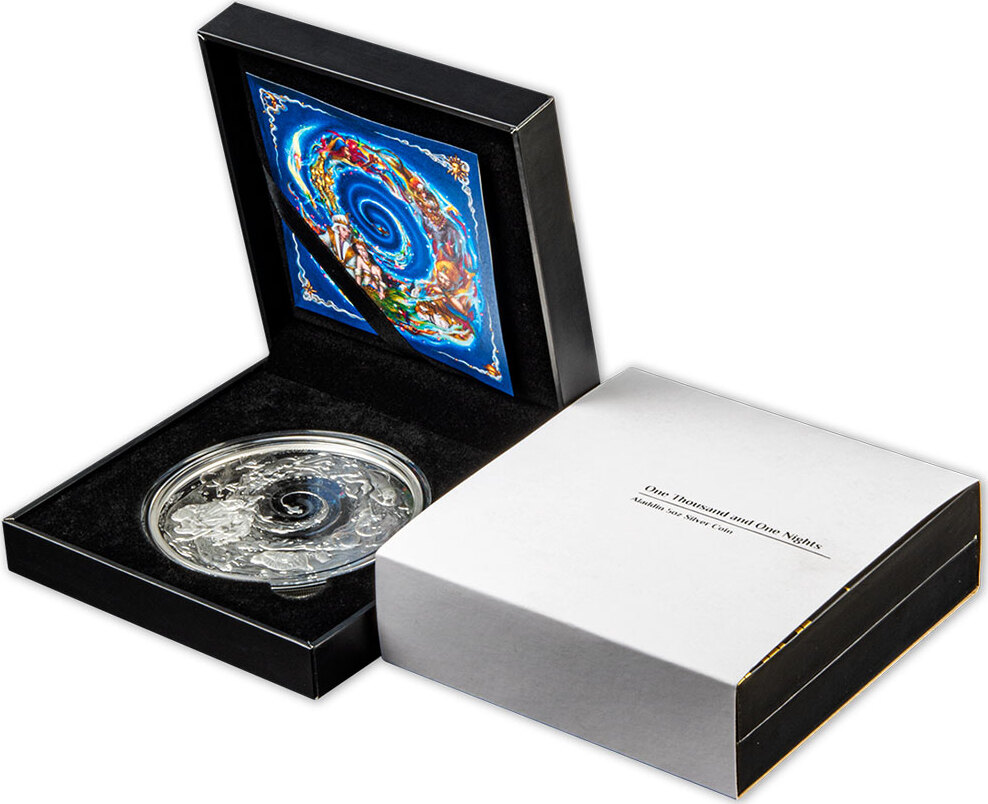ALADDIN 1001 NIGHTS 5 Oz Silver Coin 250 Francs Djibouti 2022 Proof |  MA-Shops