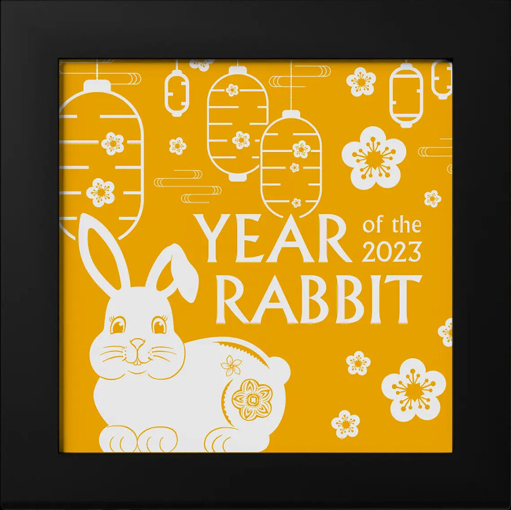 SWEET RABBIT Lunar Collection Gilded 1 Oz Silver Coin 1000 Togrog sweet-rabbit-lunar-collection-gilded-1-oz-silver-coin-1000-togrog