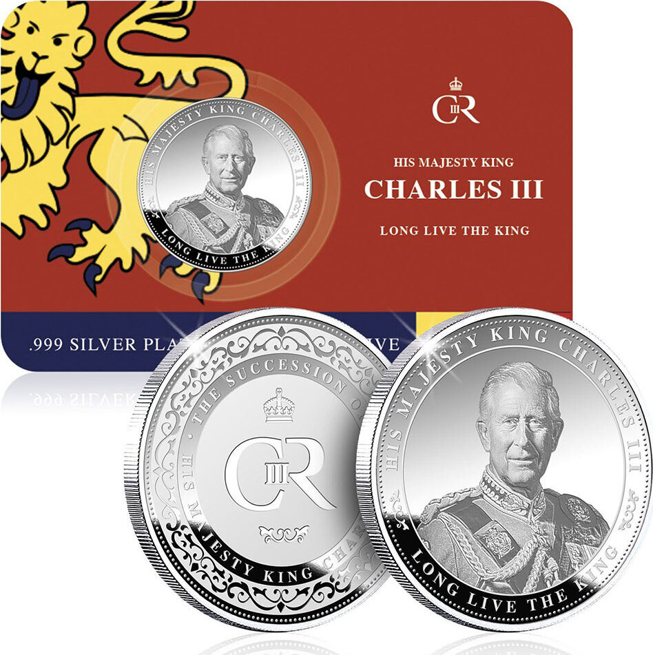 ACCESSION OF KING CHARLES III Base Metal Medal 2022 Prooflike | MA-Shops