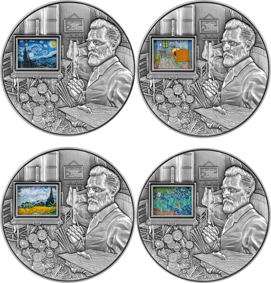 VINCENT VAN GOGH MASTERPIECES 5 Oz Silver Coin 25000 Francs Chad 