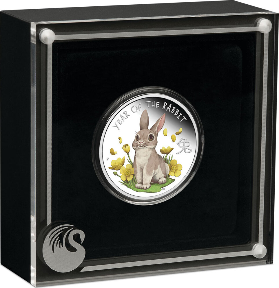BABY RABBIT Silver Coin 50 Cents Tuvalu 2023 Proof | MA-Shops