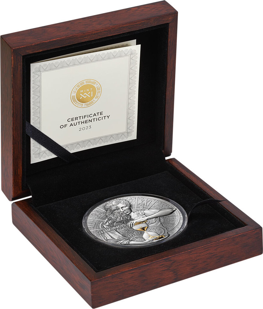 CHRONOS Dual Essence 2 Oz Silver Coin 2000 Francs Cameroon 2023 Antique chronos-dual-essence-2-oz-silver-coin-2000-francs-cameroon-2023-antique