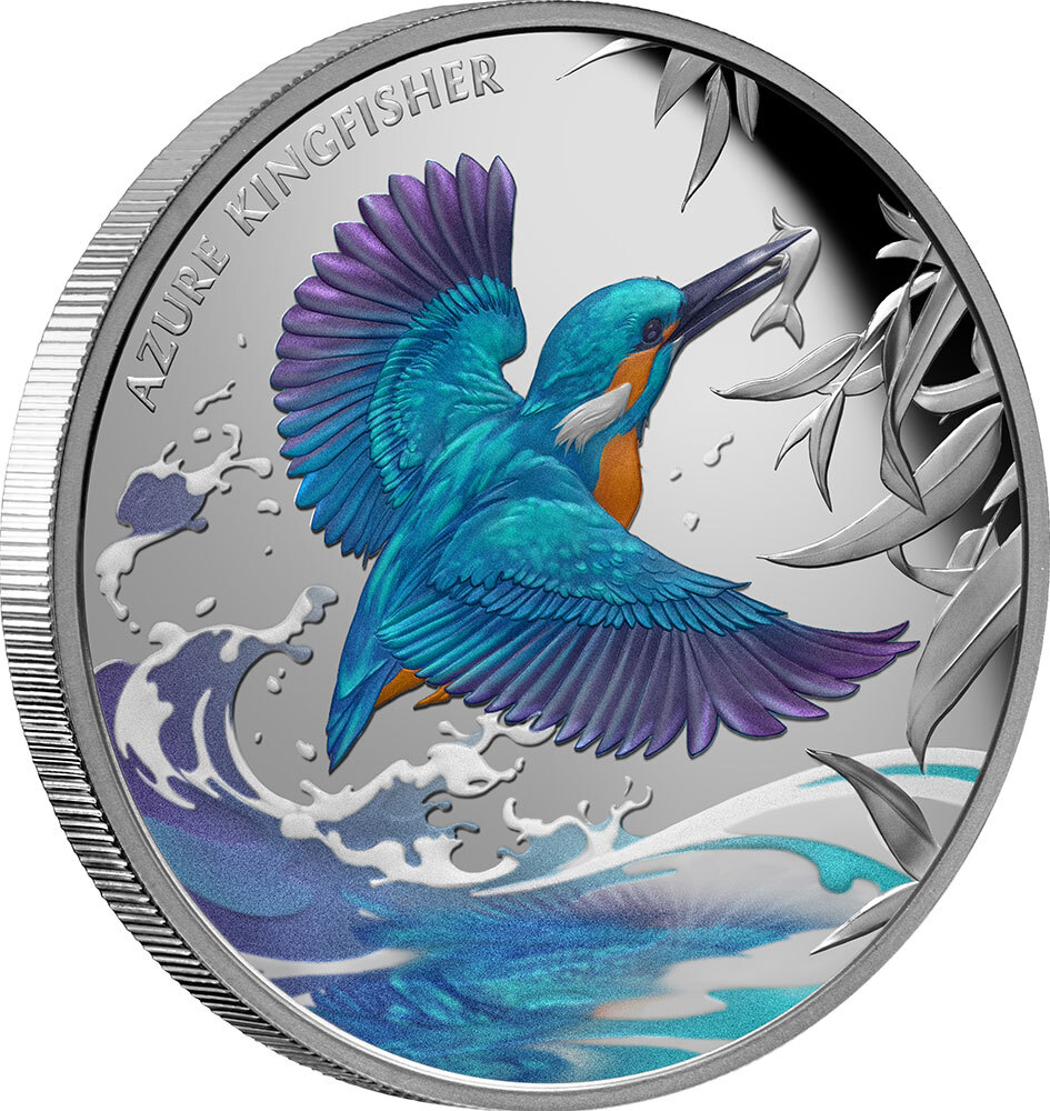 1 Dollar AZURE KINGFISHER 1 Oz Silver Coin 1$ Niue 2023 Proof