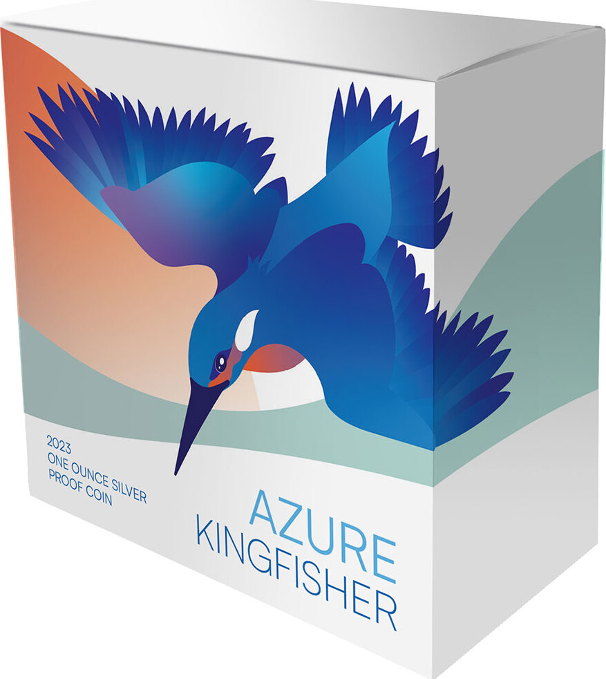 1 Dollar AZURE KINGFISHER 1 Oz Silver Coin 1$ Niue 2023 Proof