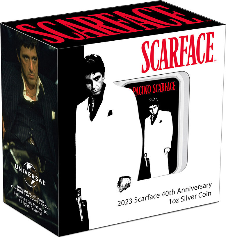 2 Dollars SCARFACE 40th Anniversary 1 Oz Silver Coin 2$ Niue